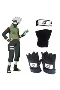 Köstebek Anime Naruto Hapyto Hatake Kakashi Kafa Bandı Yüz Maskesi Eldiven Seti