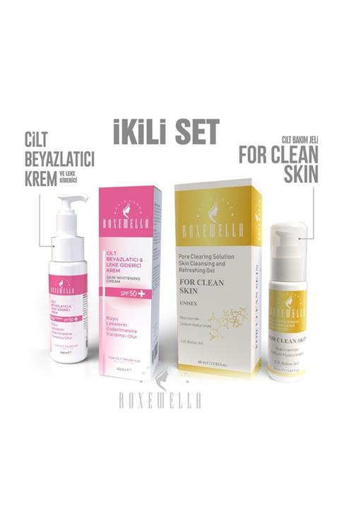 ROXEWELLA FOR CLEAN SKİN JEL & BEYAZLATICI KREM (2 Lİ SET)