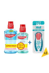 Colgate Plax Nane Ferahlığı 500 ml+taze Nane 250 ml Ağız Bakım Suyu+dilsil Dil Temizleyici 2 Adet