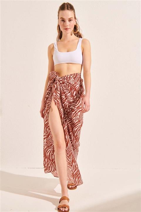 Beach&Beyond Kadın Zebra Pamuklu Kumastan Pareo