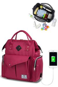 My Valice Smart Bag Happy Mom Usb'li Anne Bebek Bakım Ve Sırt Çantası Pembe