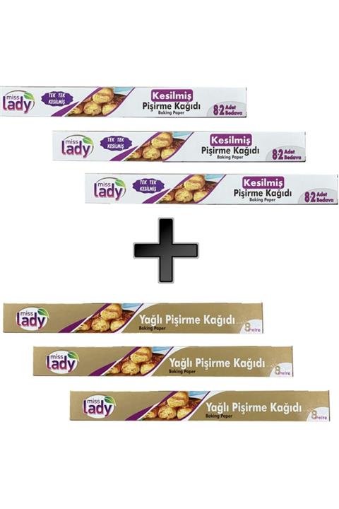 Miss Lady Misslady 3xyağlı Pişirme Kağıdı 8 Metre + 3x Kesilmiş Yağlı Pişirme Kağıdı (8+2)ad