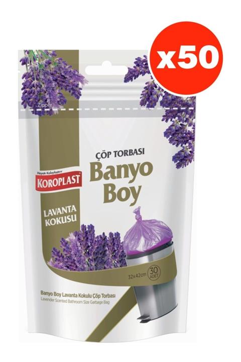 Koroplast Lavanta Kokulu Banyo Boy 30lu Çöp Torbası X 50 Paket (32*42 Cm)