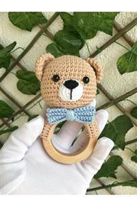 İpek Kehribar Ayıcık Erkek Diş Kaşıyıcı Çıngırak Akçaağaç Halka Amigurumi