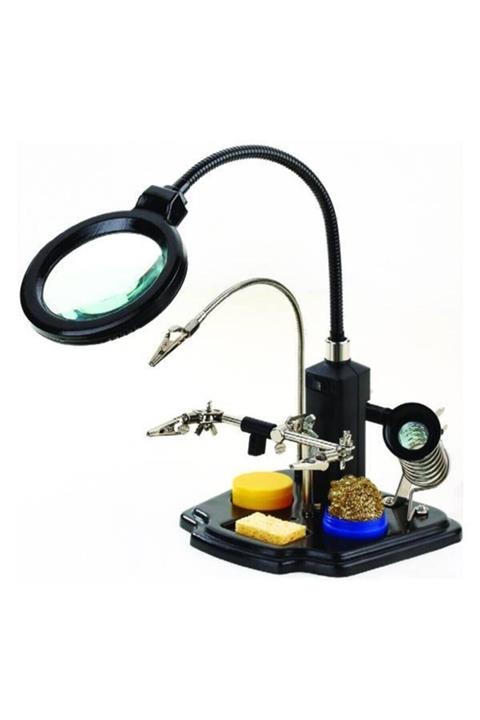 Class Mg01 Masa Üstü Ledli Mini Büyüteç Havya Stand Pcb Tutucu