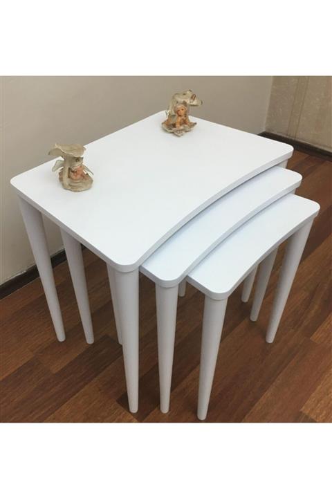 Canisa Concept Damla Serisi Mdf 3 Lü Zigon Sehpa Takımı /beyaz