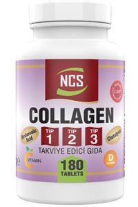 NCS 180 Tablet Hidrolize Collagen (kolajen) Type (tip) 1-2-3 Hyaluronic Acid Vitamin C Glutatyon