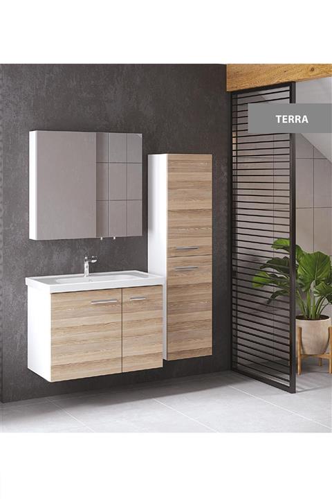 DENKO Terra 80 Cm Banyo Dolabı Takımı-boy Dolaplı (alize Kapaklı)