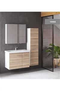 DENKO Terra 80 Cm Banyo Dolabı Takımı-boy Dolaplı (alize Kapaklı)