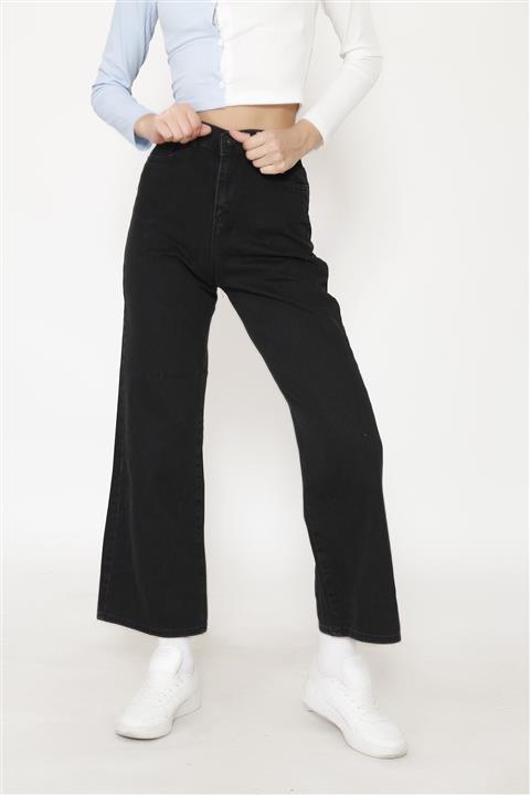 Meenew Kadın Yüksek Bel Mom Jean Bol Paça