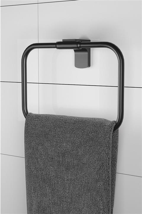 Milenay Classy Dark Siyah Yuvarlak Havluluk