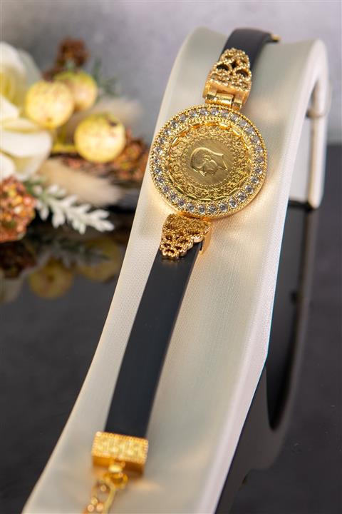 İdeal Sarraf 22 Ayar Çeyrekli Kısa Dantel Desen Kordon Bileklik