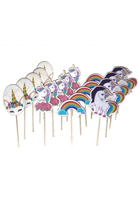 Yavuz Süs Pembe Unicorn Konseptli Kürdan Seti 20 Adet