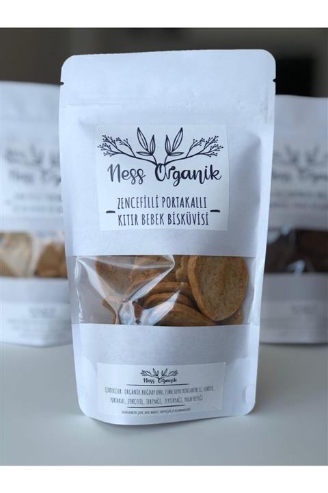NESSS ORGANİK 125 gr Zenfefilli Portakallı Bebek Bisküvi Kurabiye