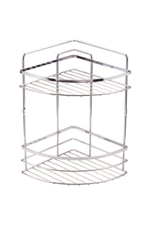 Fevito Krom Banyo Askısı Banyo Rafı 2 Katlı Köşe Rafı Tk-02