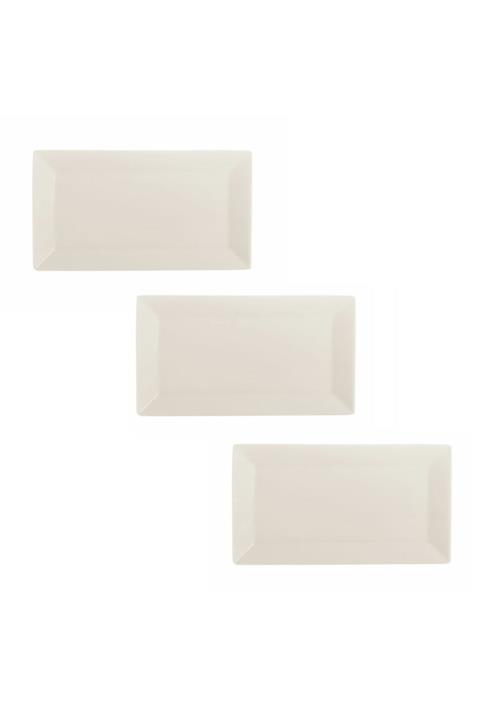 Porland Alumilite 23x12cm Porselen 3'lü Kayık Tabak Seti