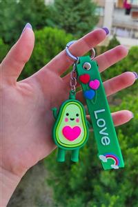 MYZİ STORE Avokado Kalpli Anahtarlık Pembe Kalpli Avokado Avakado Anahtarlık