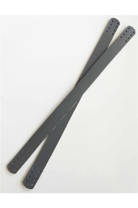 angel çanta aksesuar 35x2 Cm Gerçek Deri Çift Sap Gri