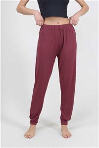 MAYSSTORE Bordo Viscon Manşetli Pijama Altı