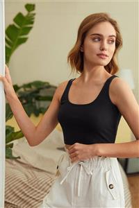 Imoda Kadın Siyah Askılı Crop Top Büstiyer