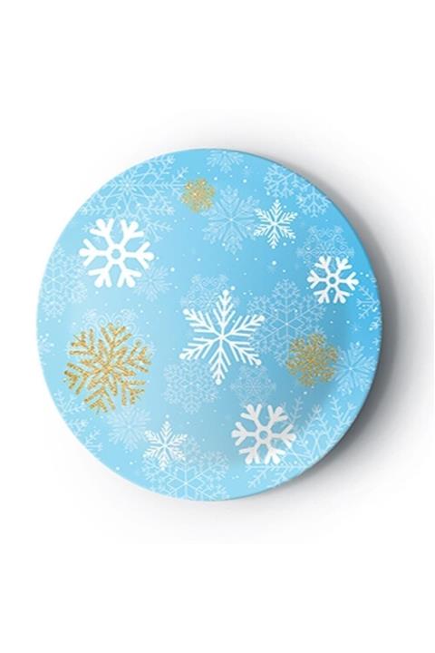 TÜFEKÇİOĞLU Mavi Kar Tanesi Karton Tabak ve Bardak 8'li