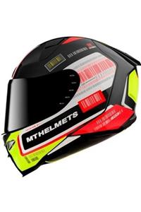 MT Helmets Mt Sarı Kask Revenge 2 Rs A1 Gloss Pearl Black Şeffaf Vizörlü