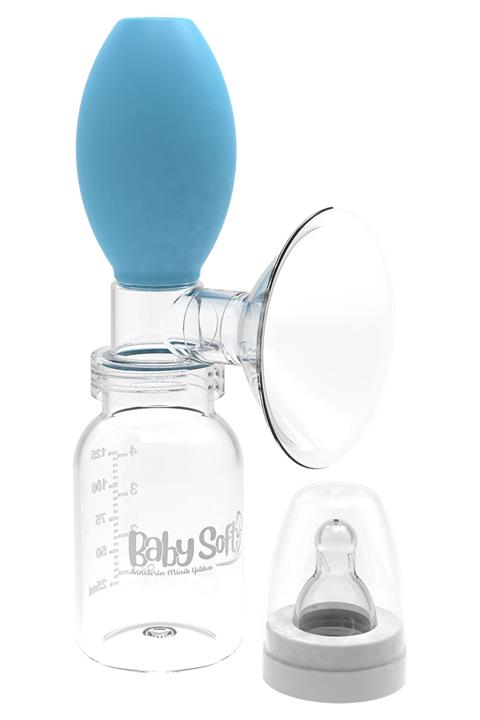 Babysoft 125 Ml Plastik Biberonlu Göğüs Pompası Mavi Kız / Erkek