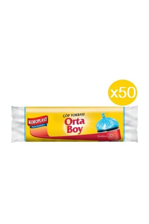 Koroplast Orta Boy Çöp Torbası 20'li X 50 Paket - (55*60)