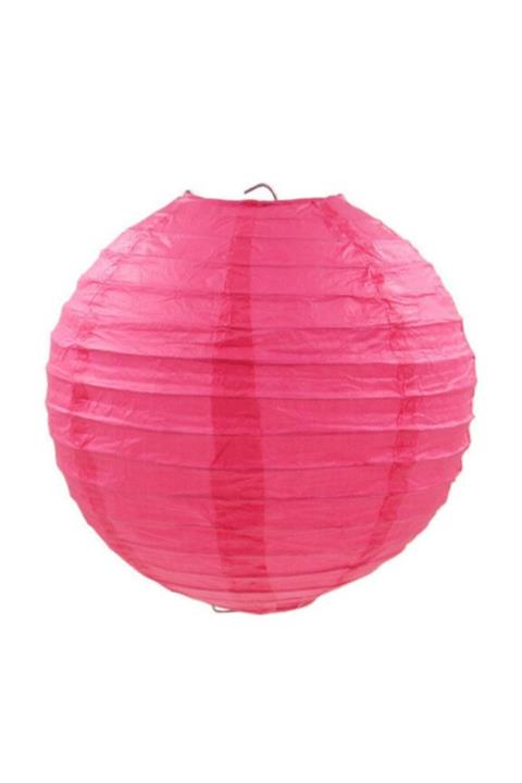 See Me Fuşya Renk Kağıt Süs Japon Fener Dekorasyon Asma Süs 30 cm