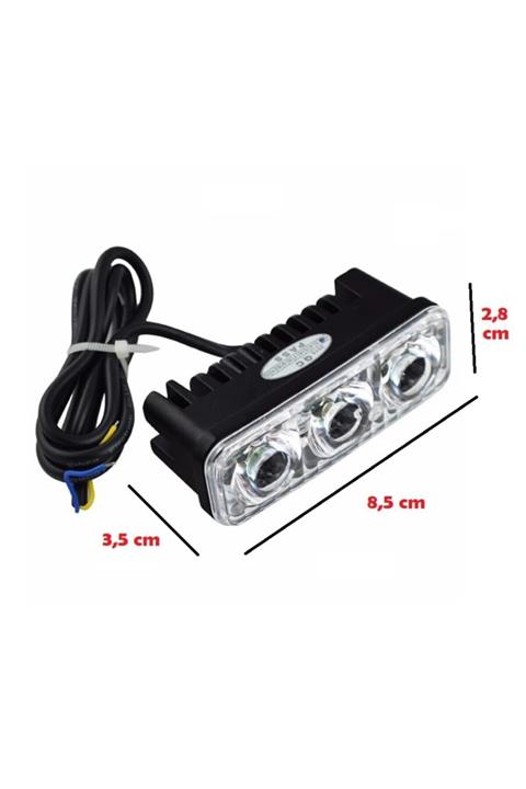 Tex Çakarlı Led Motosiklet Sis Farı 3 Lü, Üniversal Sis Farı