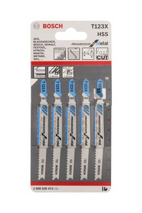 Bosch T 123 X Progressor For Metal 5'Li Dekupaj Testeresi Bıçağı