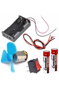 Arduino 3v Motor Pervane Pil Kutusu Anahtar Deney Seti Eğitici Oyuncak Motoru R130 Mini Elektrik Motoru