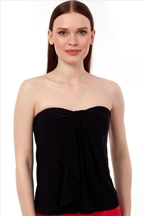 AYYILDIZ Kadın Siyah Straplez Tankini Üstü 63550/D2046