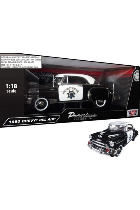Motor Max Chevy Bel Aır 1950 Polıce Diecast 1.18 Metal Araba Orjinal Motormax