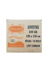 KAZANÇ Plastik 240 Litre Çöp Torbası / 120 X 150 Cm. / 100 Adetlik Koli / 900 Gr.