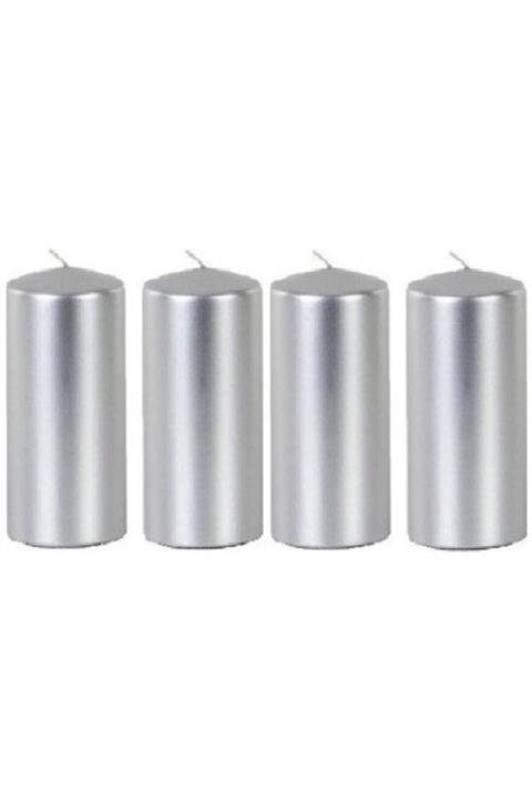 Cakes&Party Gümüş Kütük Mum 4'lü