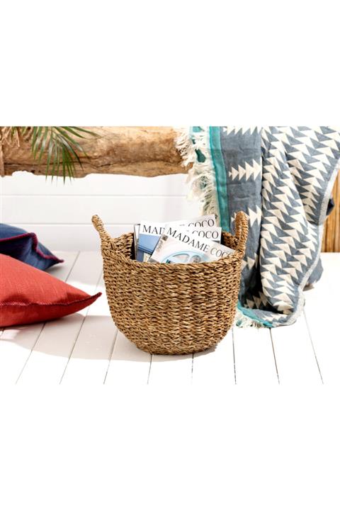 Madame Coco Dorise Büyük Hasır Sepet 30x24 Cm