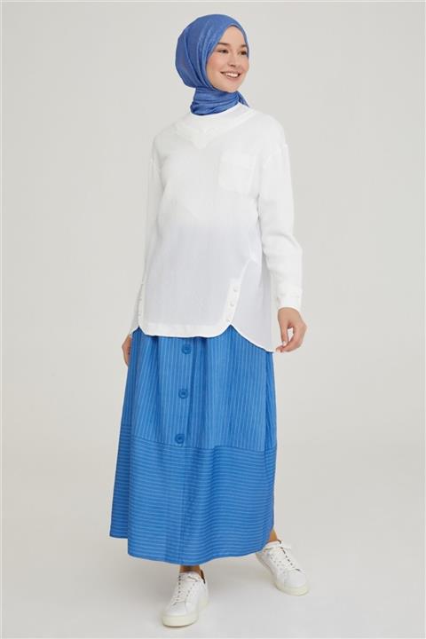 Armine Asimetrik Kesim Bluz 21yh303 Ekru