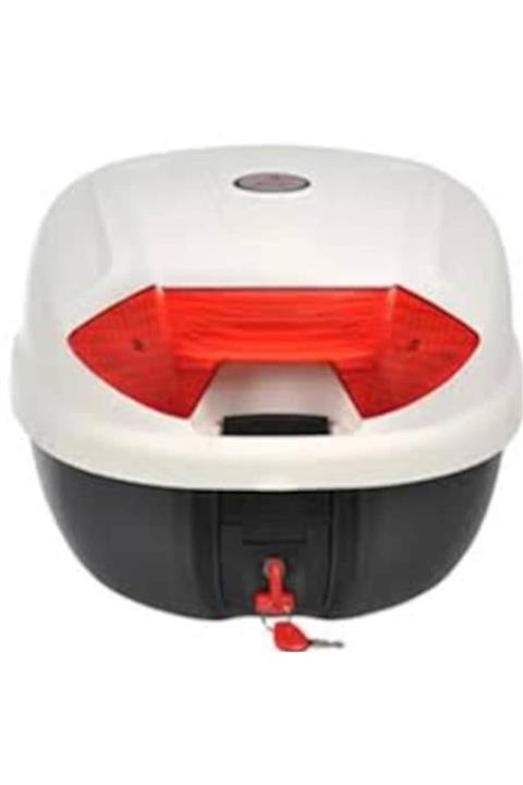 ÇINARHAN Beyaz Arwic Motor Arka Çanta Bagaj 32 Lt + Baglantı Aparatları