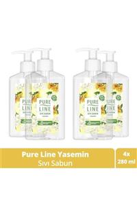 Pure Line Doğal Özler Ile Yasemin Sıvı Sabun 280 ml X4