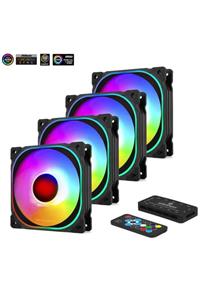 FRISBY Fcl-f1274c 4in1 Kumandalı Dual Argb Fan Set 4lü Set Kit 4x120mm Sessiz Rgb Kasa Fanı