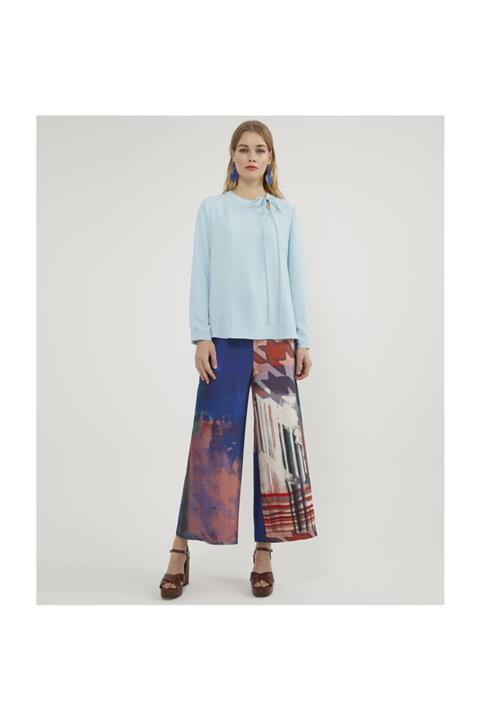 Aker Bağlamalı Mavi Bluz V23170123