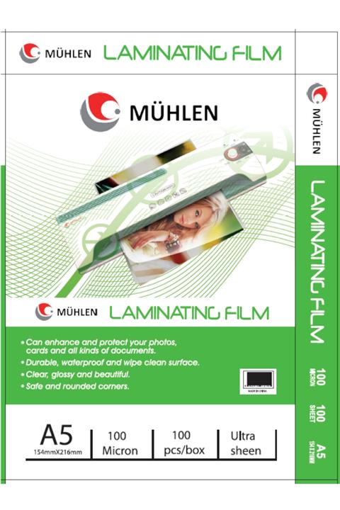 Mühlen Laminasyon Makinesi Filmi 100 Mc A5 1 Paket 100 Adet
