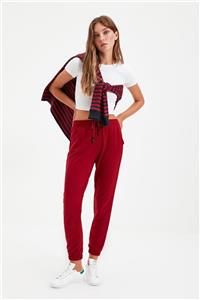 TRENDYOLMİLLA Bordo Basic Jogger Örme İnce Eşofman Altı TWOAW21EA0066