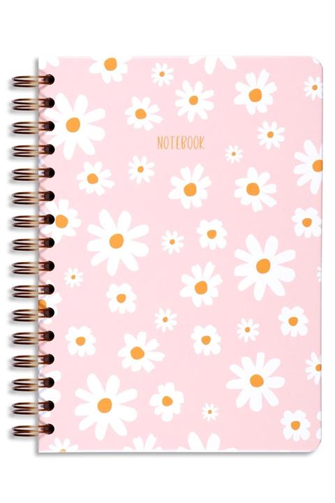 Matt Notebook A5 15x21 Cm Spiralli Noktalı Tarihsiz Not Defteri Papatya