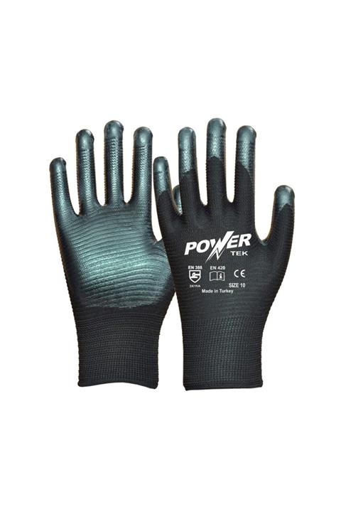 POWER Siyah Nitril 1/4 Kaplı Polyester Iş Eldiveni No:10 (20 Adet)