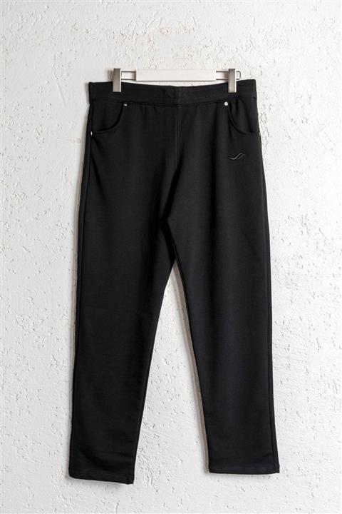 BSM Kadın Siyah Pamuklu Cepli Eşofman Altı