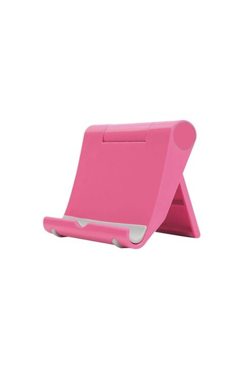 WOZLO Masaüstü Telefon Tablet Tutucu Stand Katlanır Ayarlanabilir Pembe