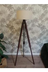 Homedit Loft Tasarım Tripod Lambader Köşe Lambası Abajur Loft----- Bej-c-----