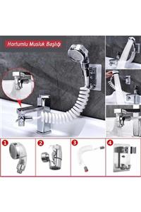 Minerva 2 In 1 Spiral Hortumlu Ayarlanabilir Hareketli Banyo Mutfak Lavabo Musluk Duş Başlığı